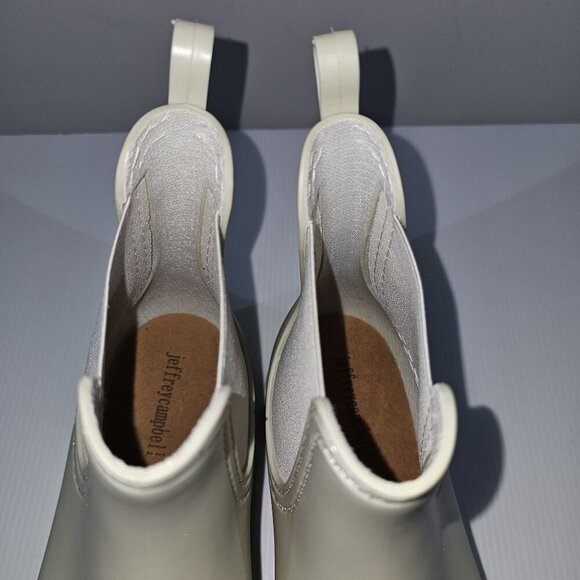 Jeffrey Campbell Play Pleu Rain Boot Womens 9 Cream Platform Chelsea Lug Sole - Picture 11 of 16